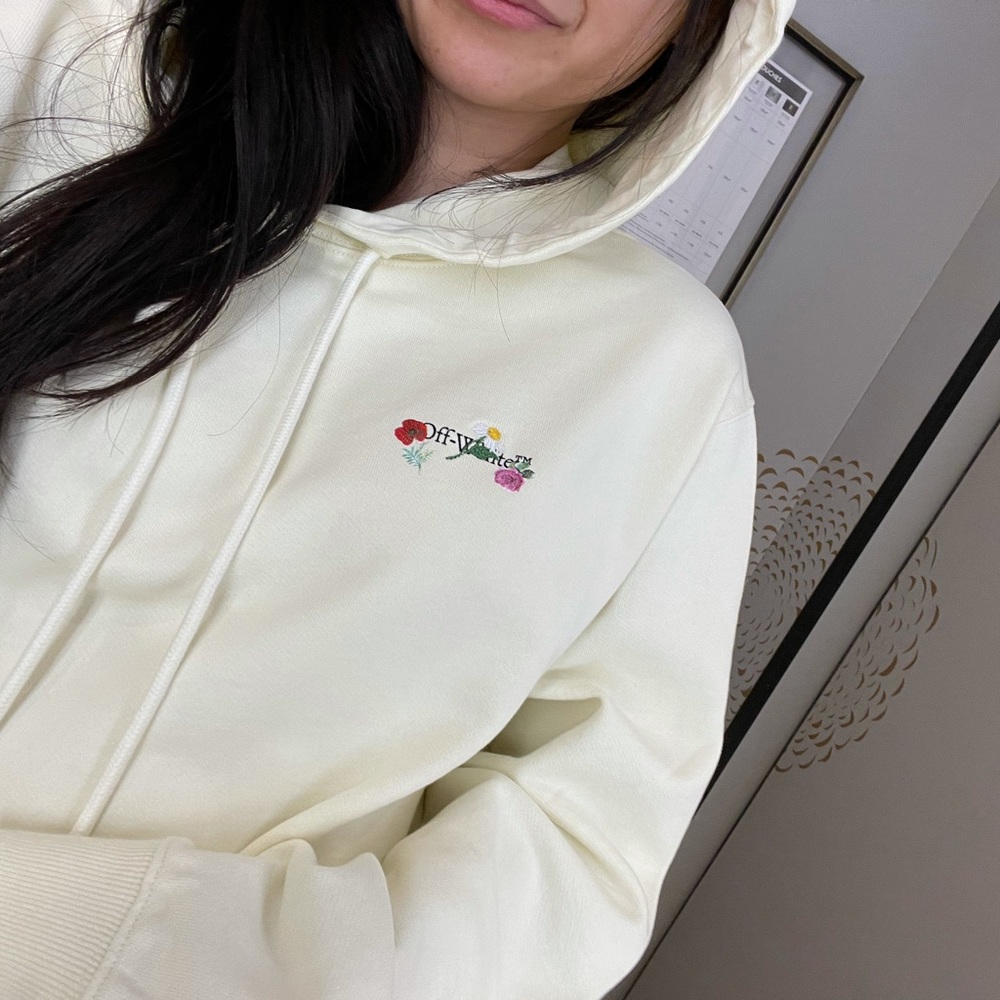 Off-White Limited Edition Cream Floral Hoodie